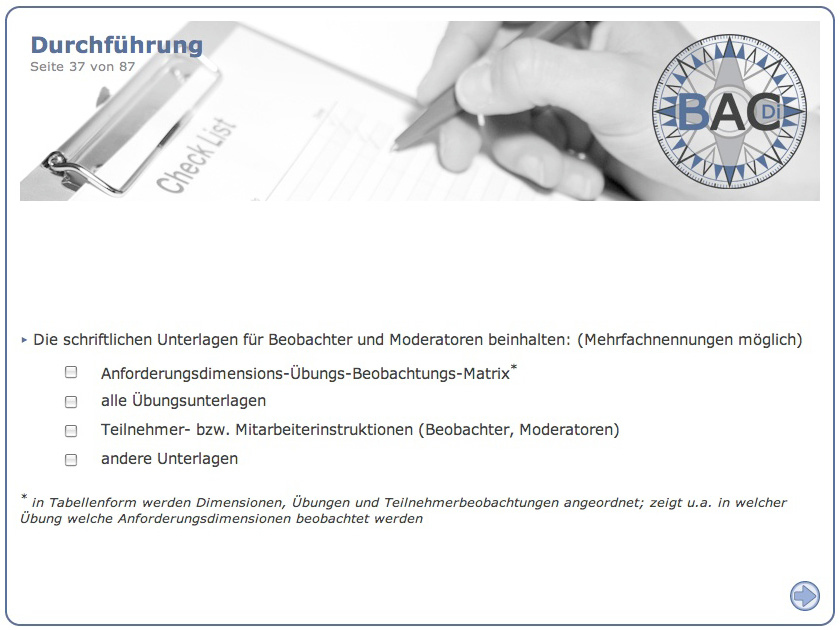 BACDi Item Durchführung